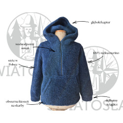 Bluza z wełny merynosa z kapturem uniseks