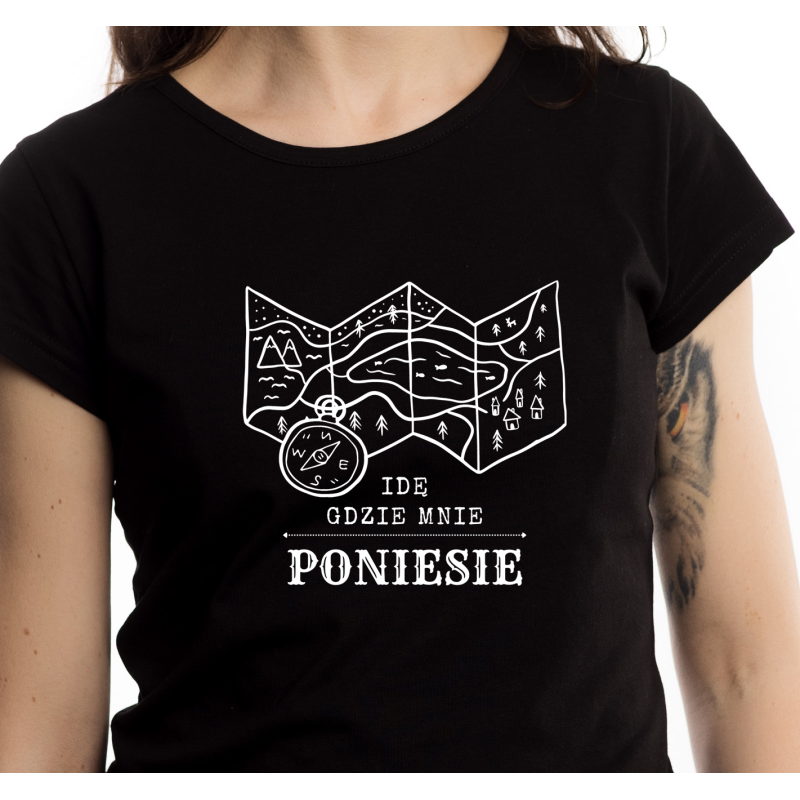 Koszulka damska "Idę gdzie mnie poniesie"