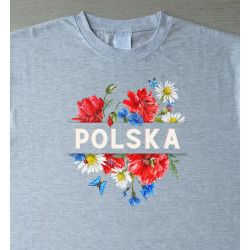 Koszulka damska Polska z kwiatami polnymi