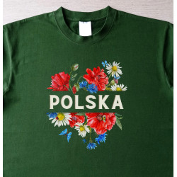 Koszulka damska Polska z kwiatami polnymi