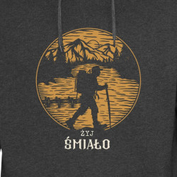 Bluza z kapturem "Żyj śmiało" dla poszukiwacza przygód