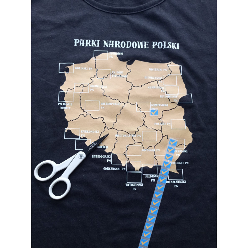 Koszulka damska Parki Narodowe Polski z zestawem naprasowanek