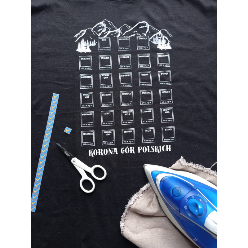 Koszulka męska Korona gór polskich z naprasowankami